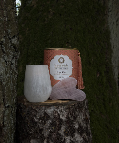 Rozenkwarts Gua Sha voor gezichtsmassage met studio favorites