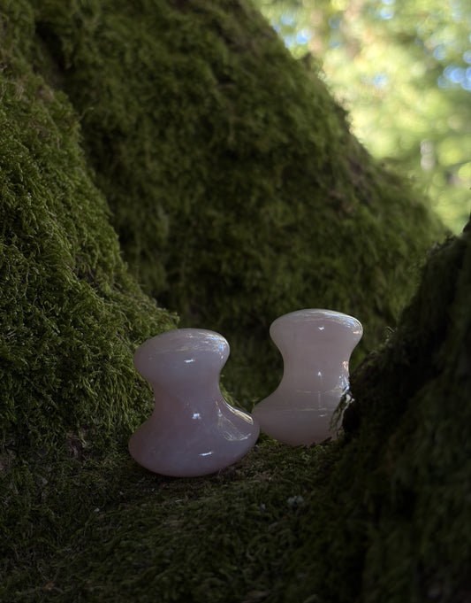 Rozenkwarts massage mushroom voor gezicht nek en schouders
