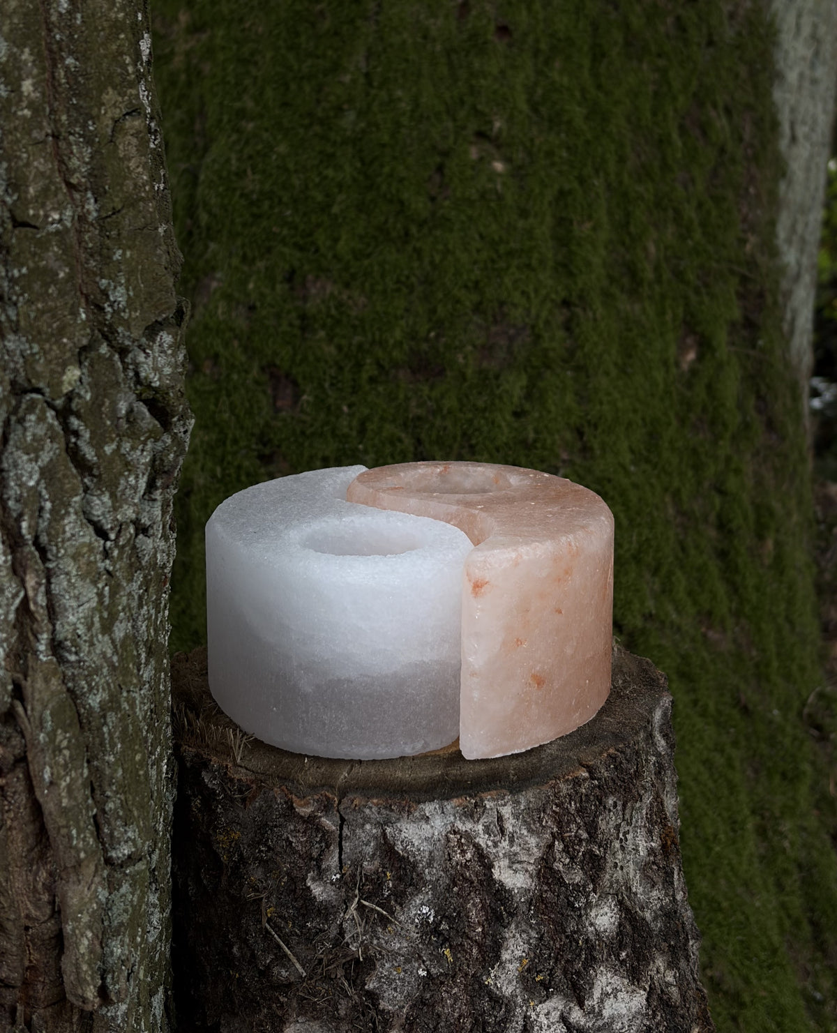 Yin Yang sfeerlicht met twee waxinelichtjes